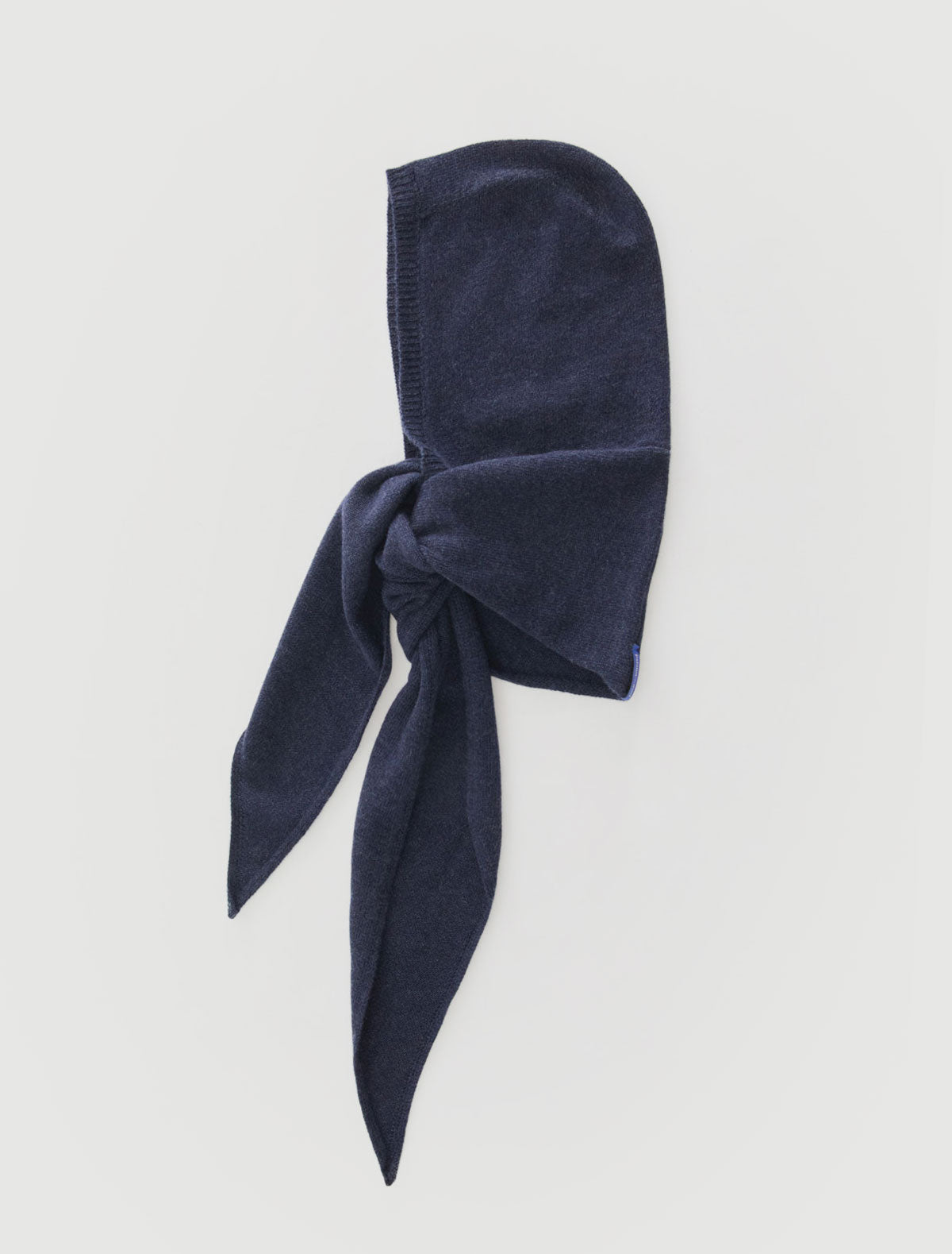 Coucou warm knitted bonnet wide tie scarf navy