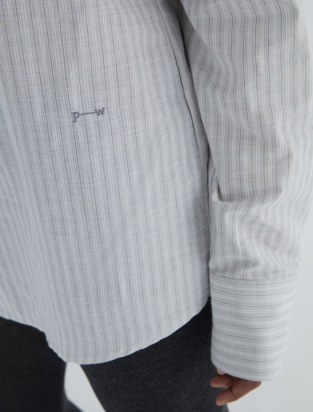 Boa men striped cotton shirt grey