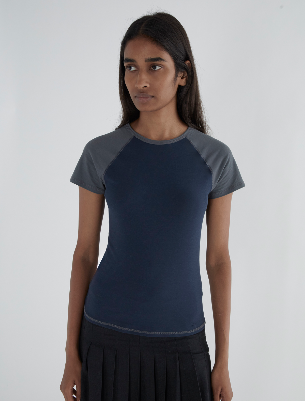 Cruiff two tone ranglan sleeve tshirt navy