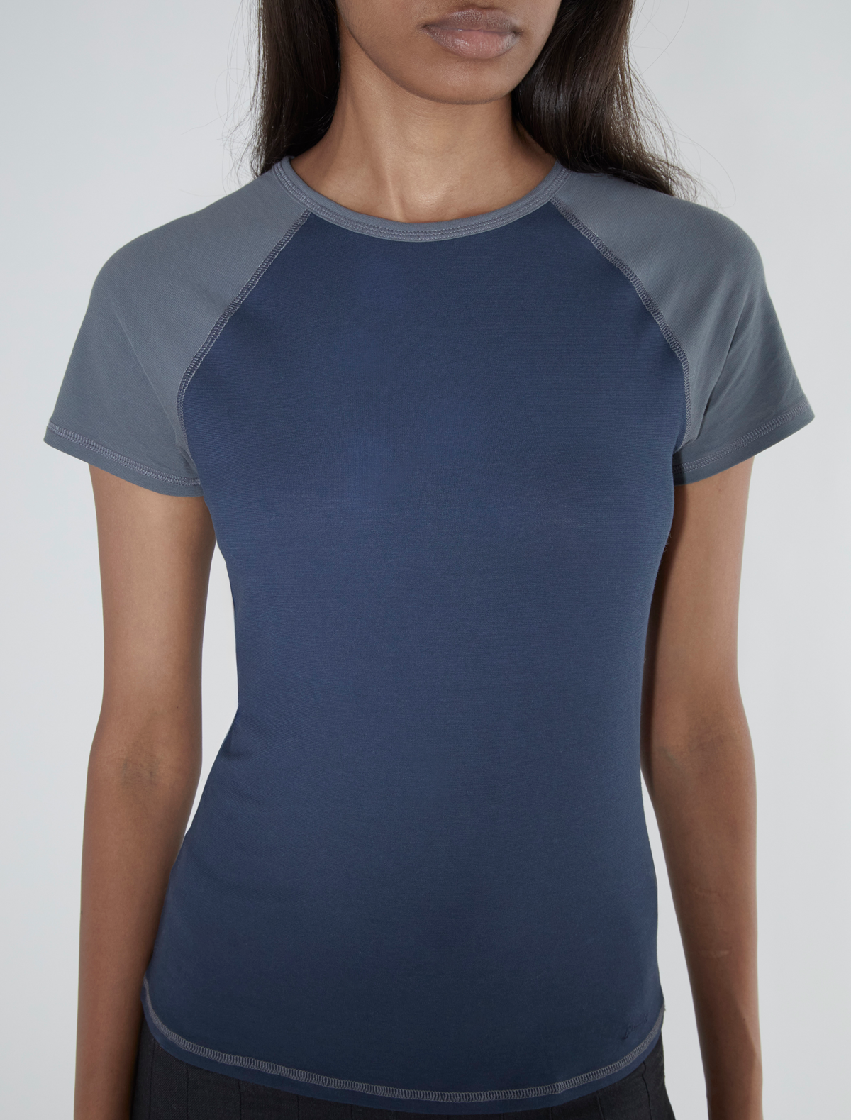 Cruiff two tone ranglan sleeve tshirt navy