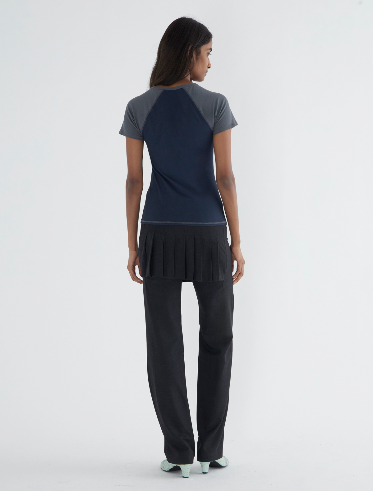 Cruiff two tone ranglan sleeve tshirt navy