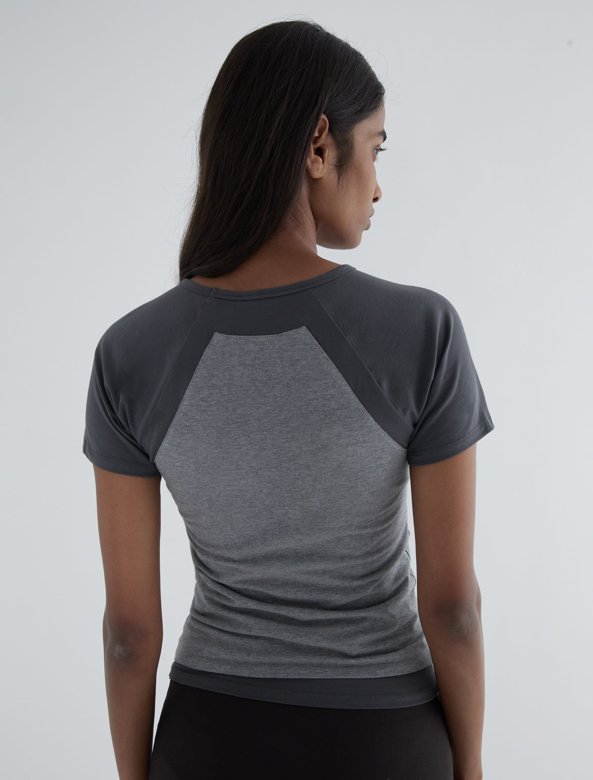 Puka stretchy organic cotton tshirt ranglan sleeves