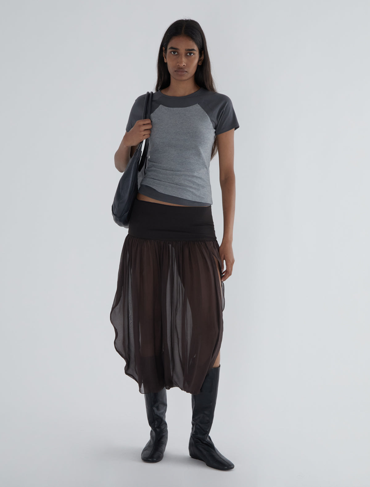 Puka stretchy organic cotton tshirt ranglan sleeves