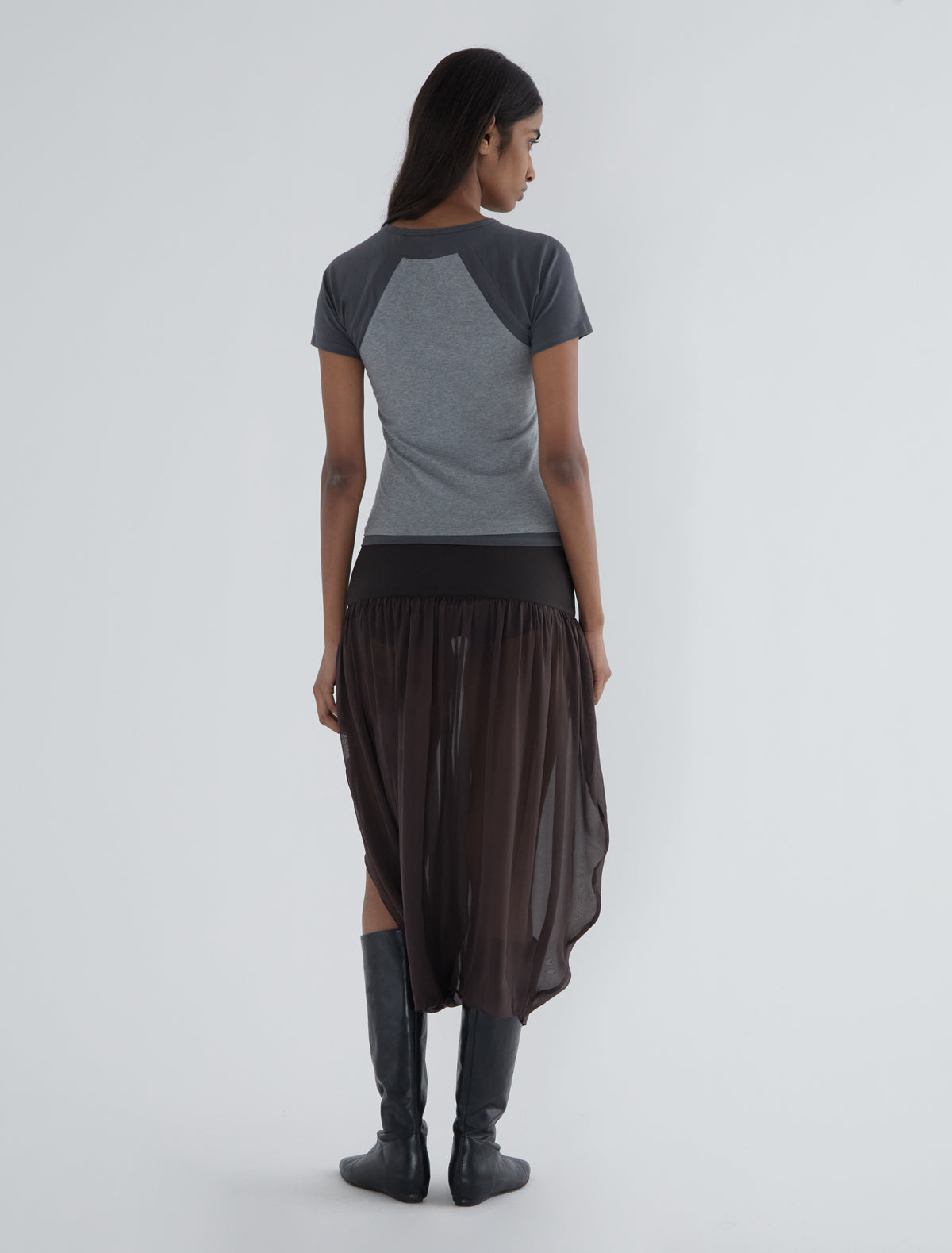 Puka stretchy organic cotton tshirt ranglan sleeves