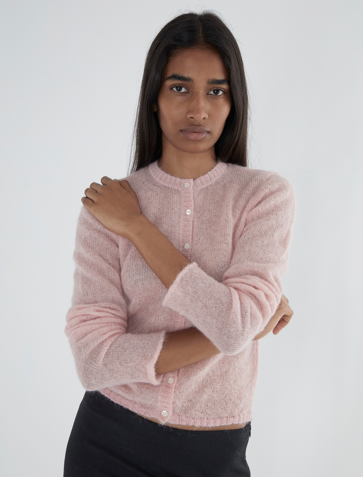 Tantal round neck pink cardigan