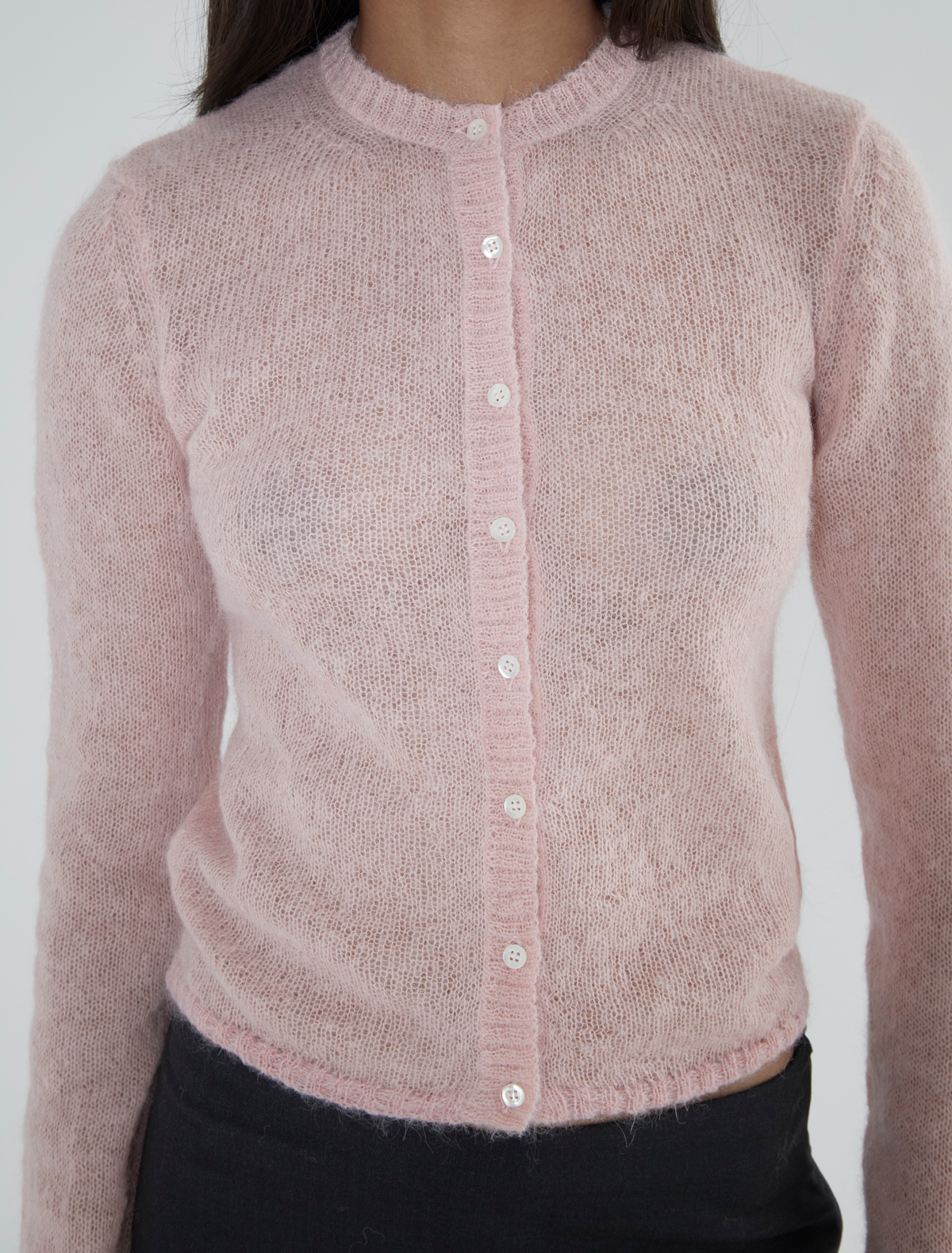 Tantal round neck pink cardigan
