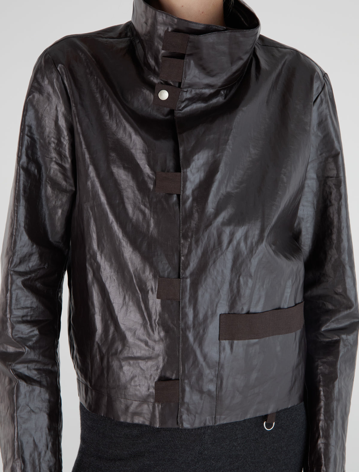 Clau loose square cut jacket reverse fabric pockets