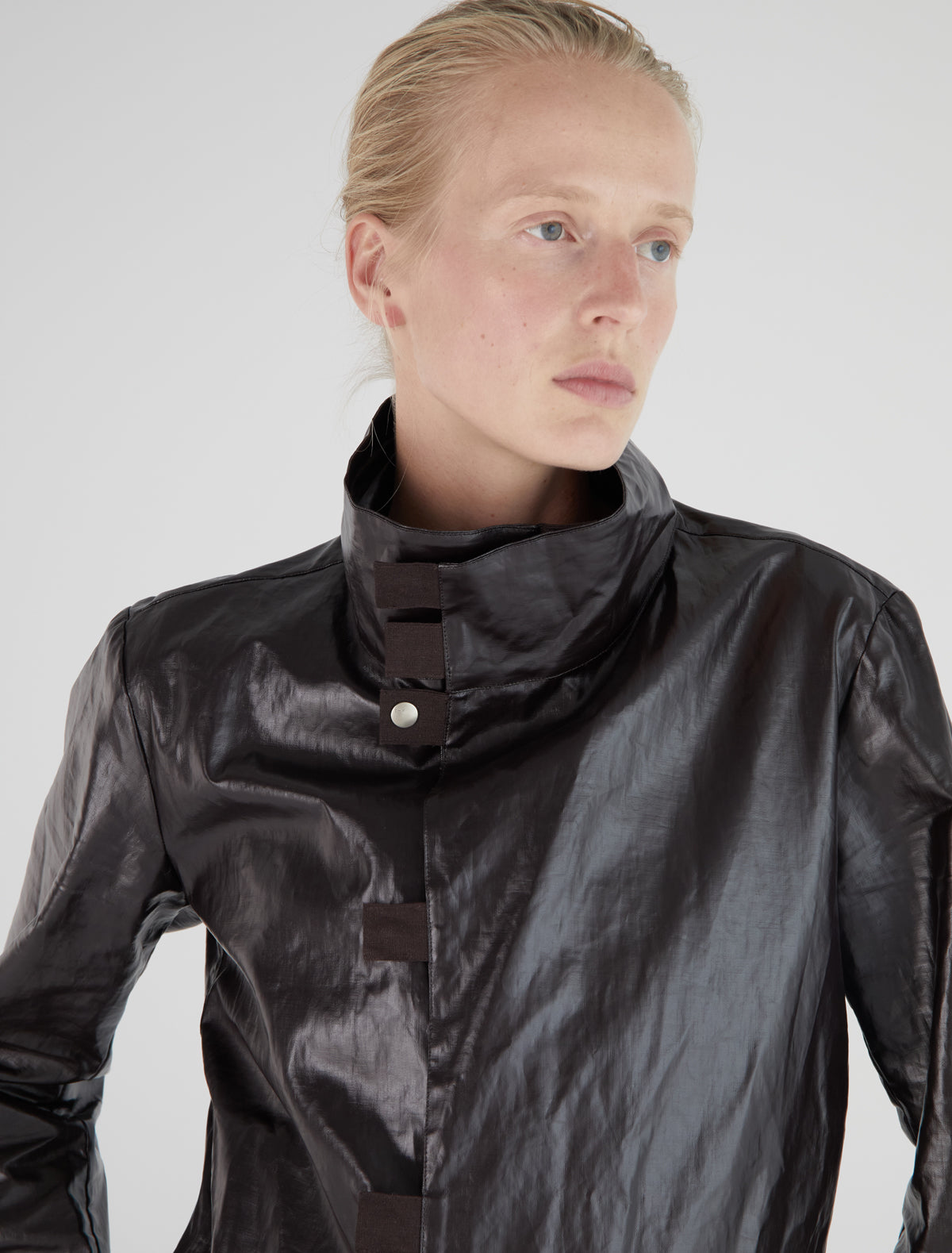 Clau loose square cut jacket reverse fabric pockets