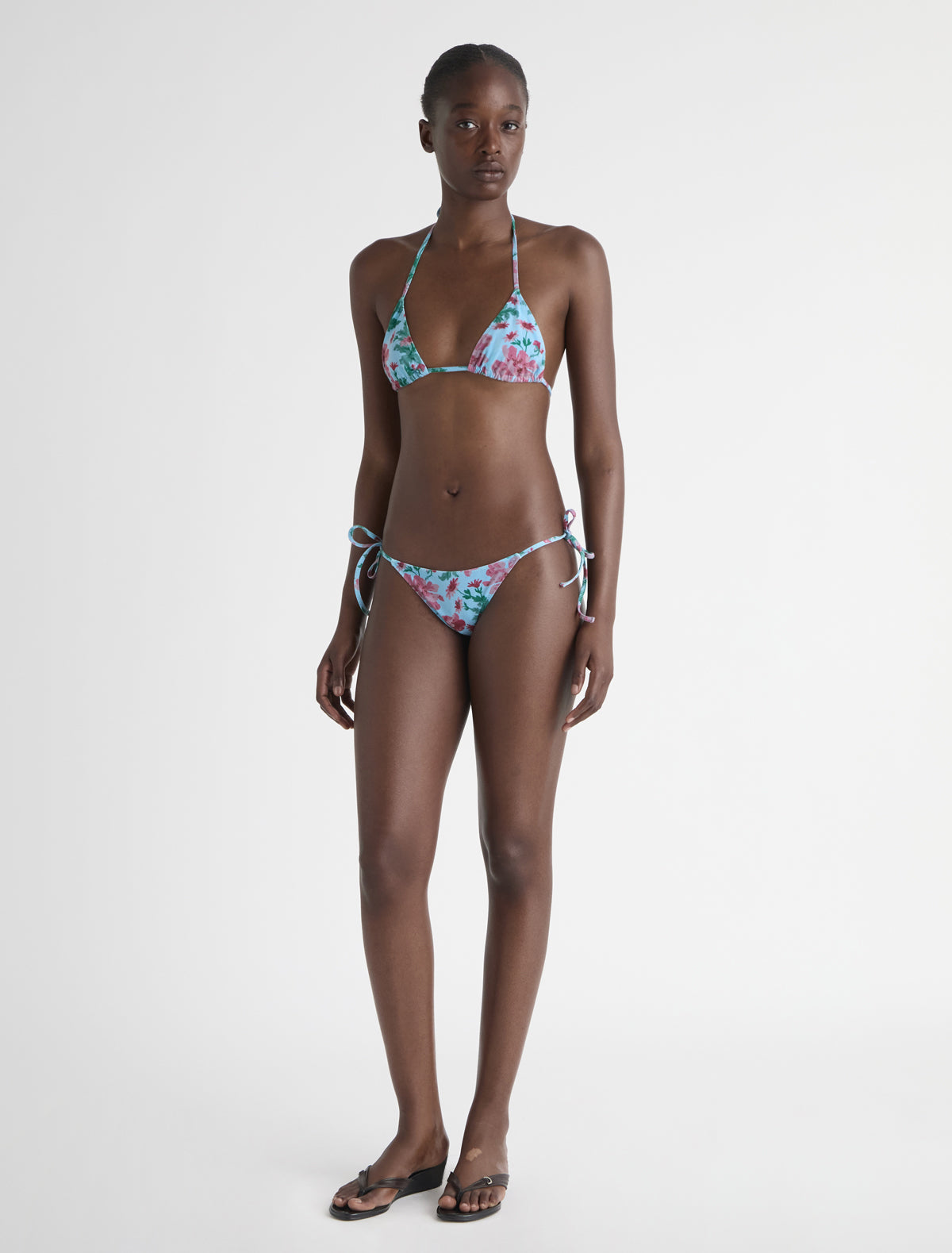 Dido bottom floral print cotton bikini side ties