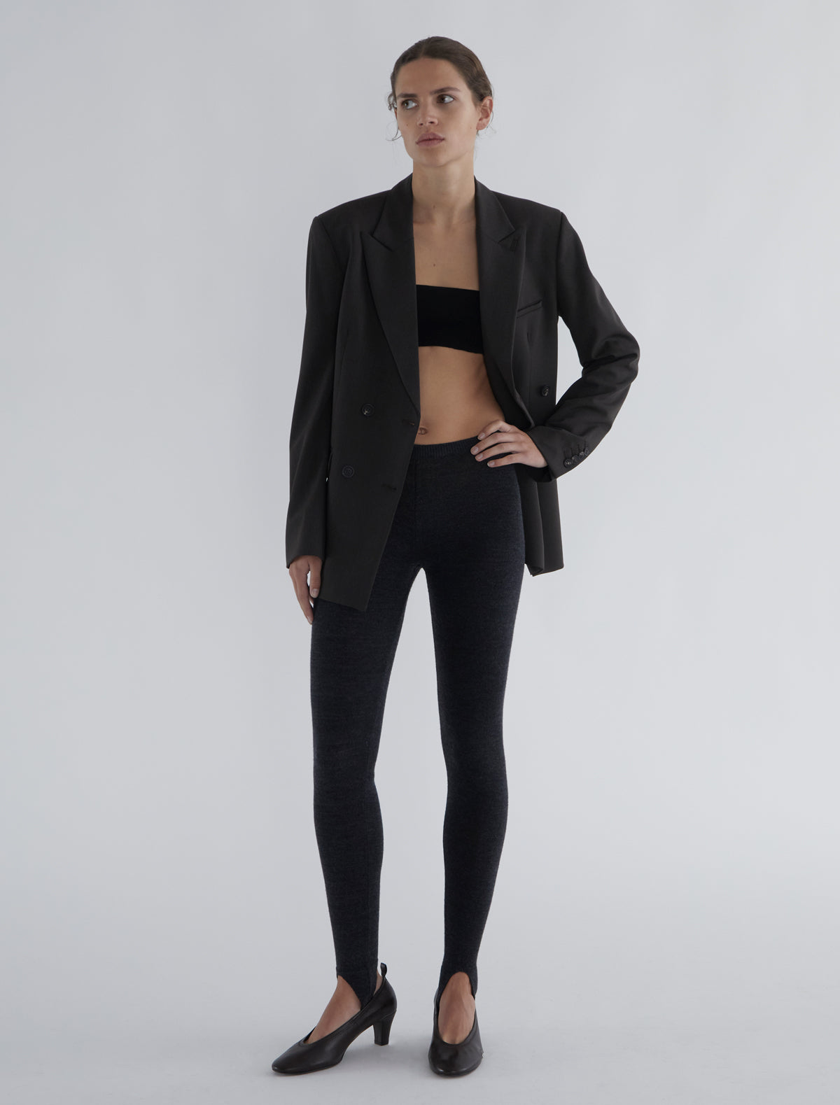 Gustava fuseau tricot pants wool grey