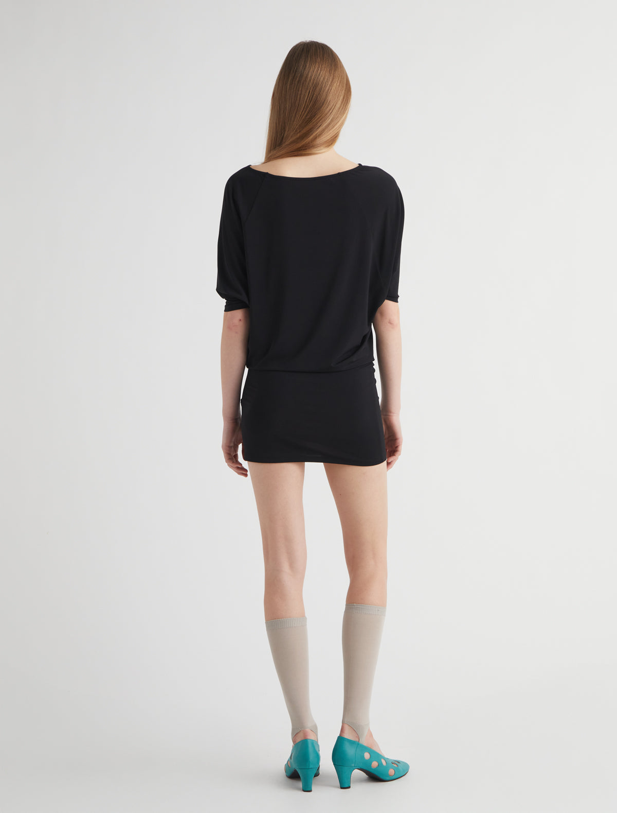 Uma dot pump perforated leather polka dot pattern blue