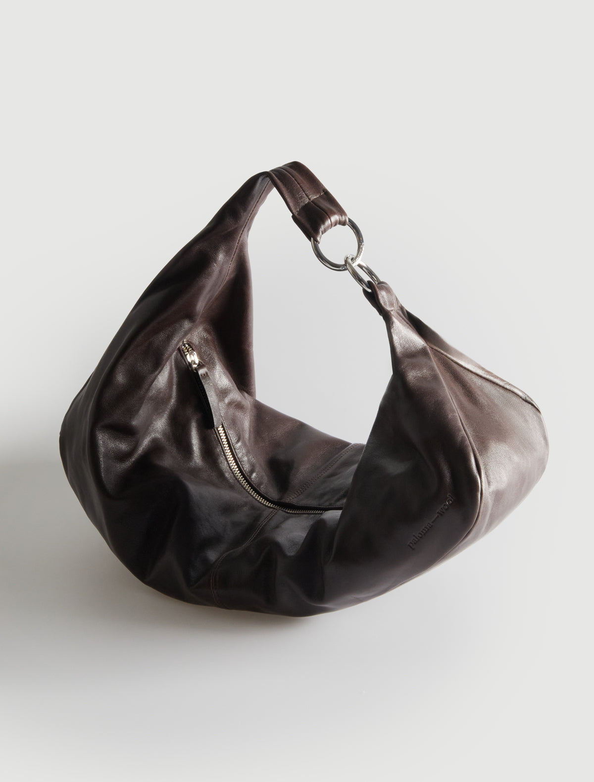 Dry elongated wrap around hobo style shoulder bag newbrown