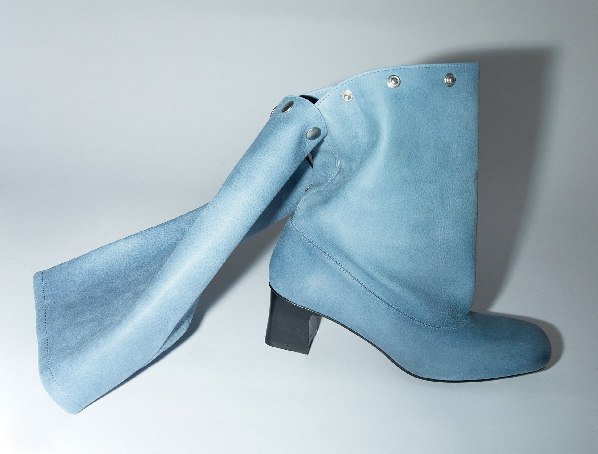 Jolie snaps tall wide loose shaft boot lightblue