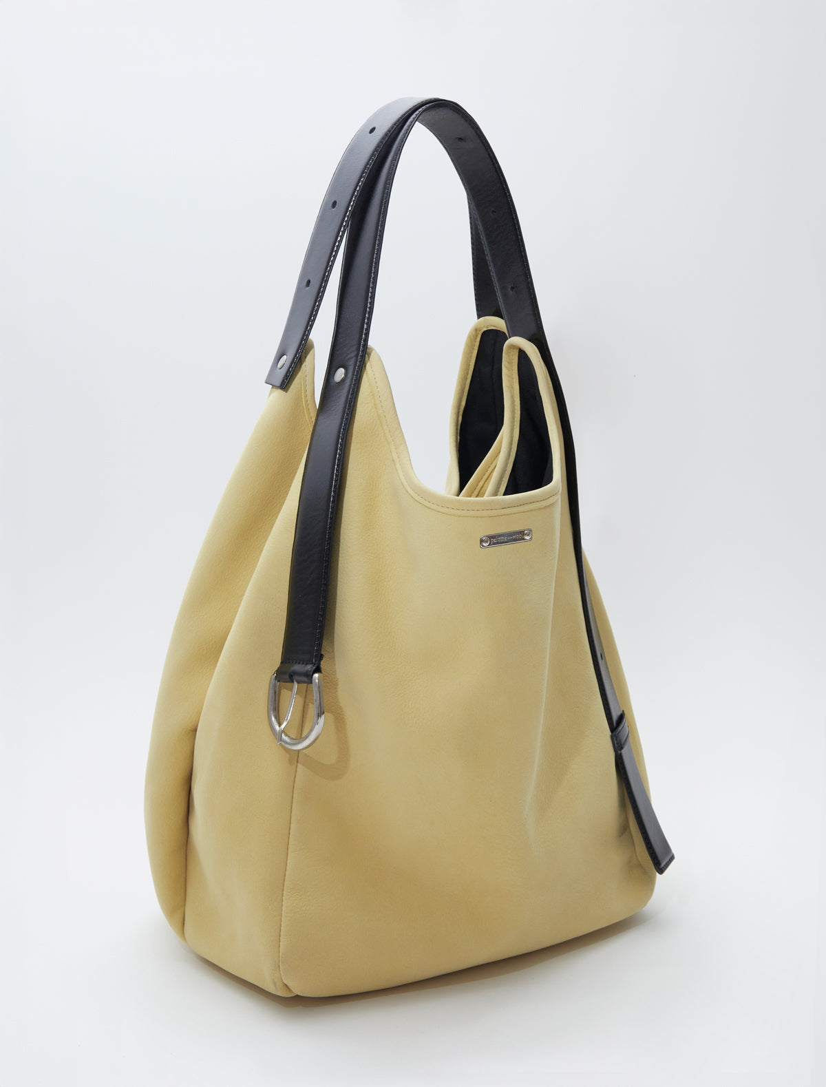 Big emilie bucket bag belt inspired handle design yellow