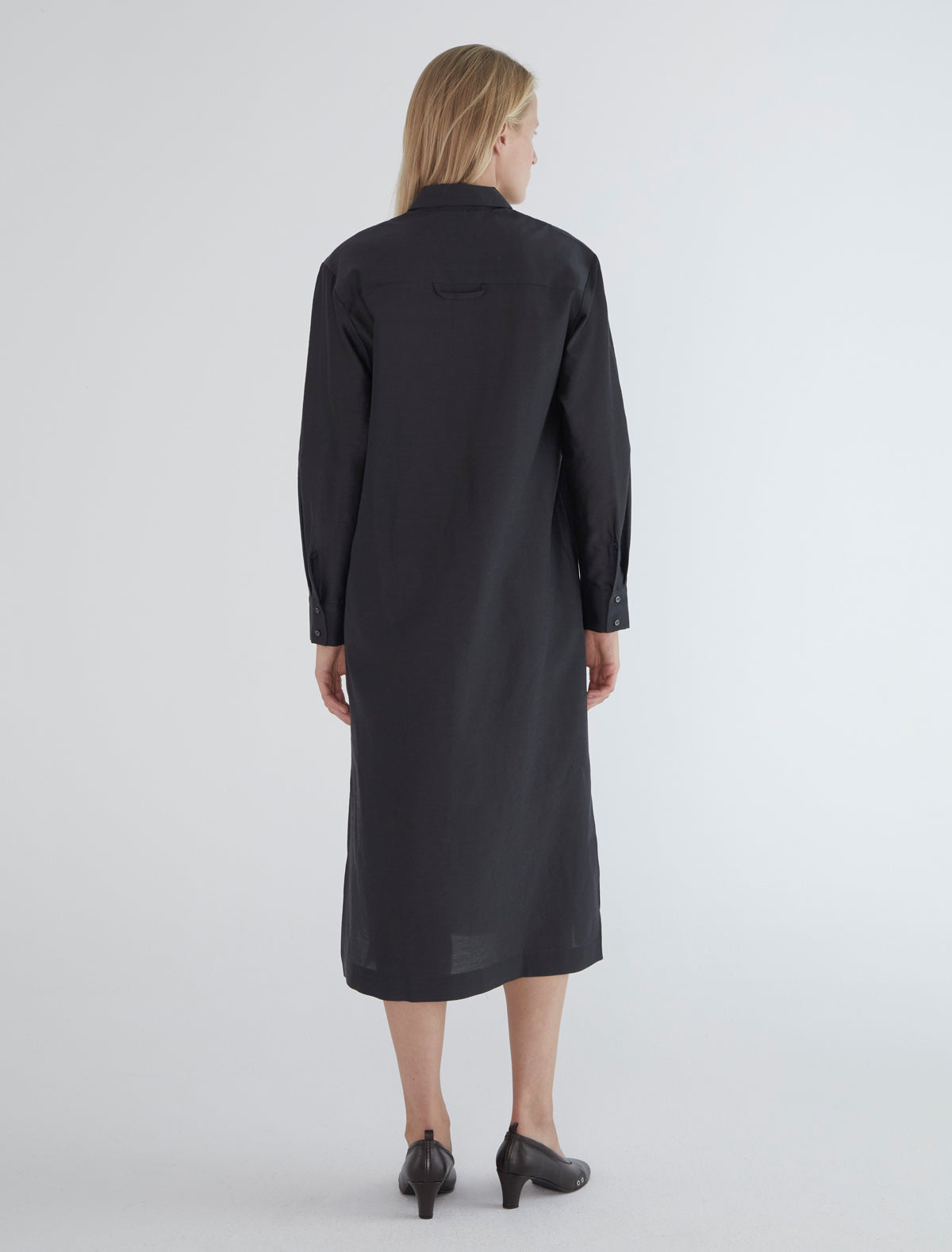 Espon wool tunic shirt collar black
