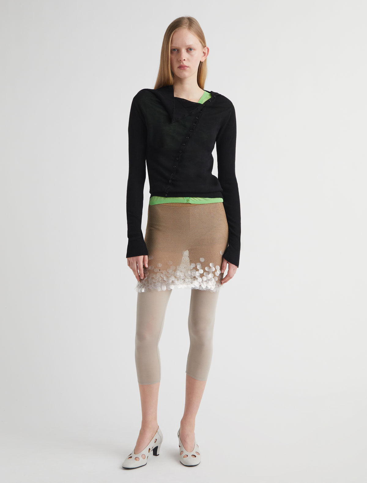 Claudina mini skirt gradient sequin design
