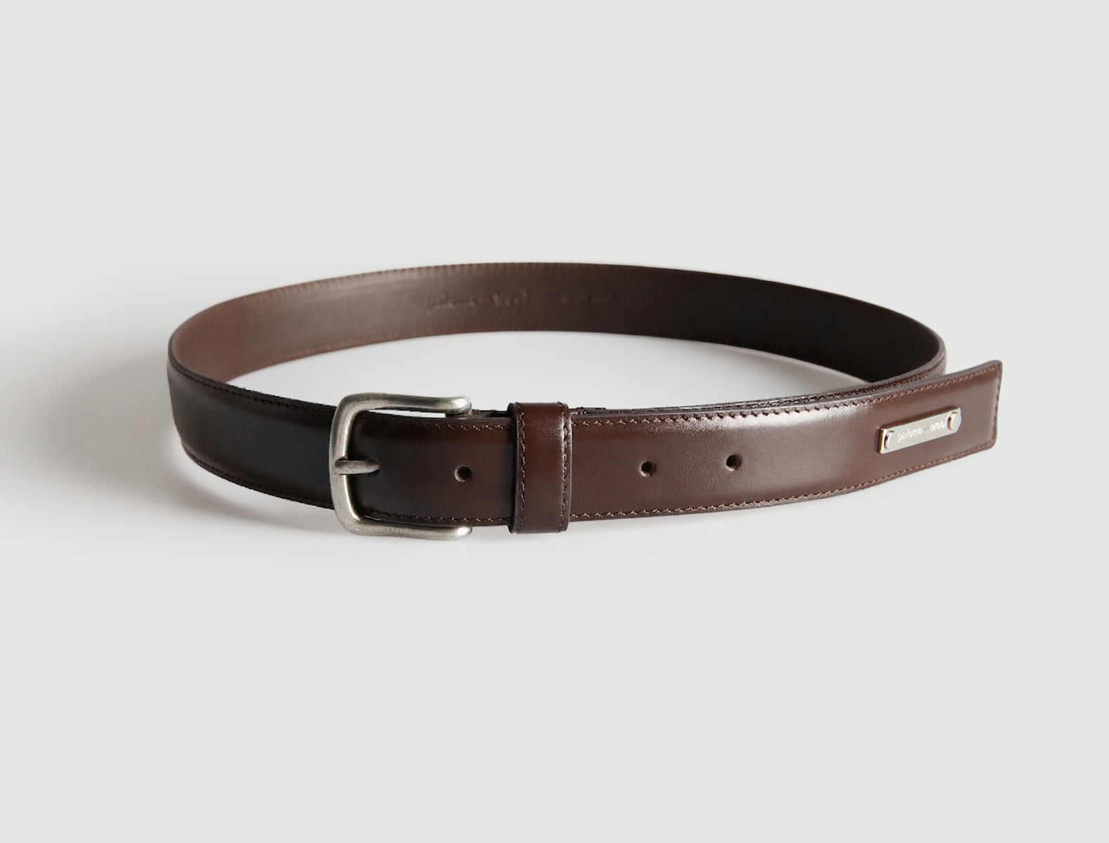 Fasir men belt personlizad plate brown