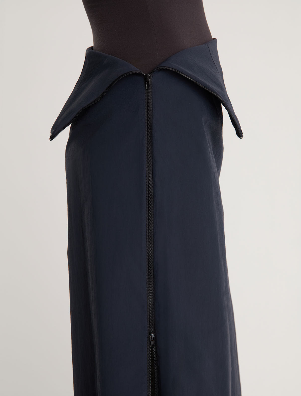 FOSCA-High-waisted long skirt made from lightweight nylon fabric