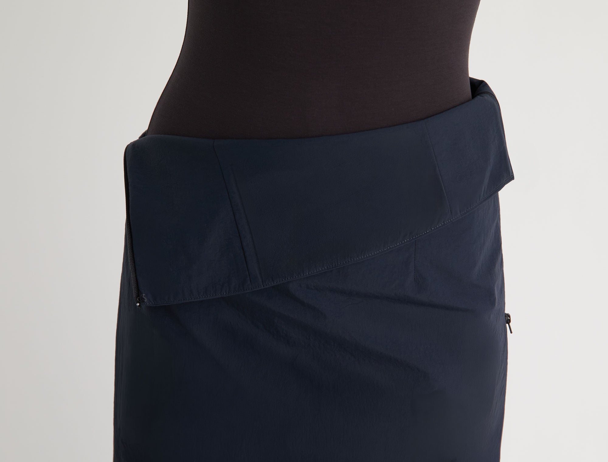FOSCA-High-waisted long skirt made from lightweight nylon fabric