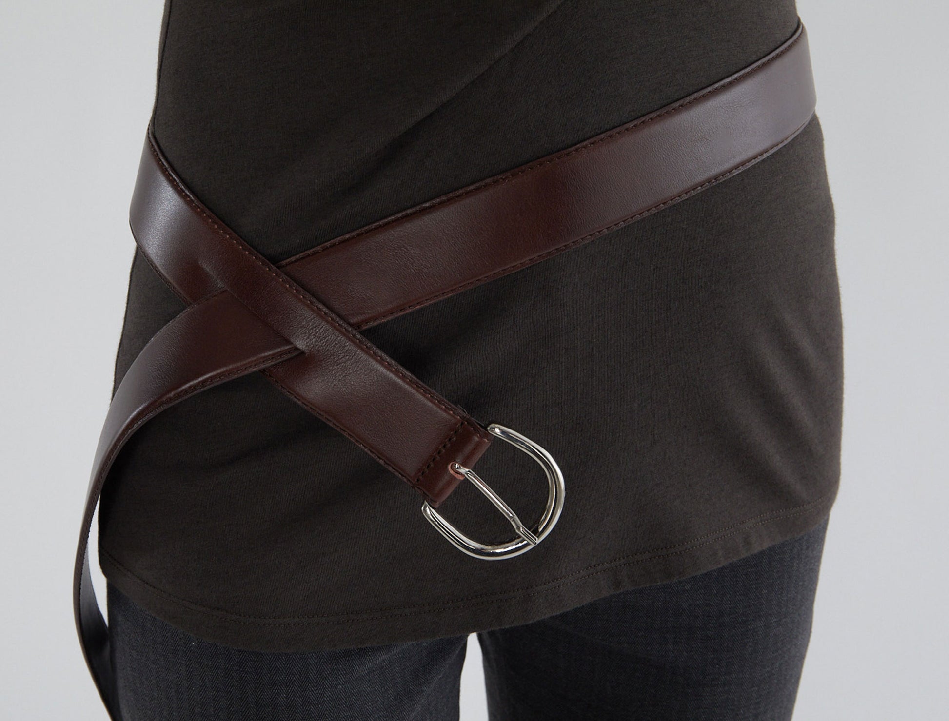 Emilie belt hidden snaps brown