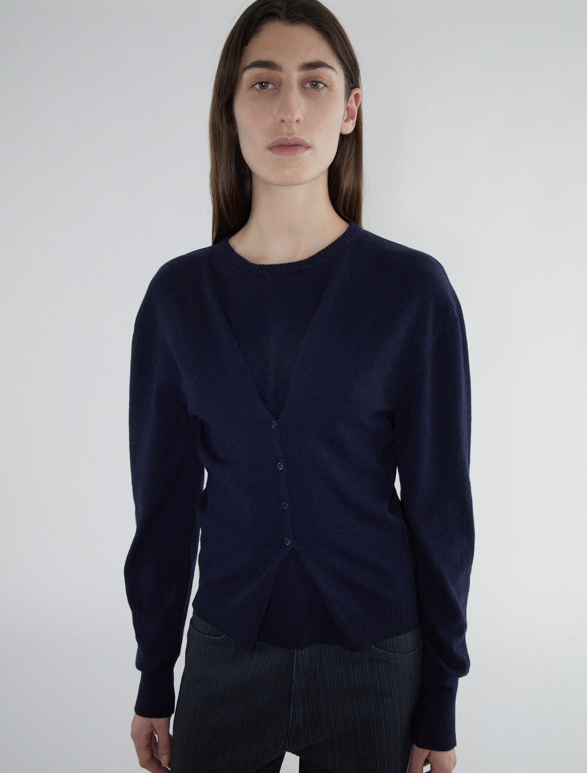 Paloma wool ネイビー 長袖ジッパーセーター PALOMA WOOL - NAVY PLAISIR ZIP CARDIGAN – LE LABO STORE