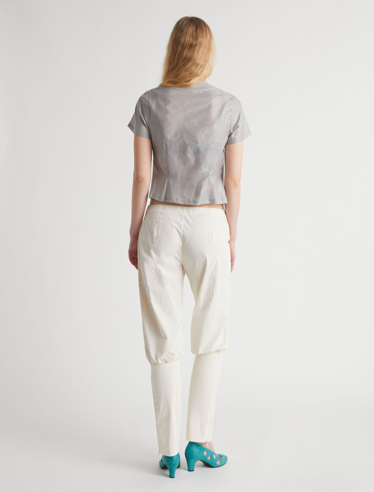 GASPAR-Grey short-sleeve top with a Mao-style collar – paloma wool