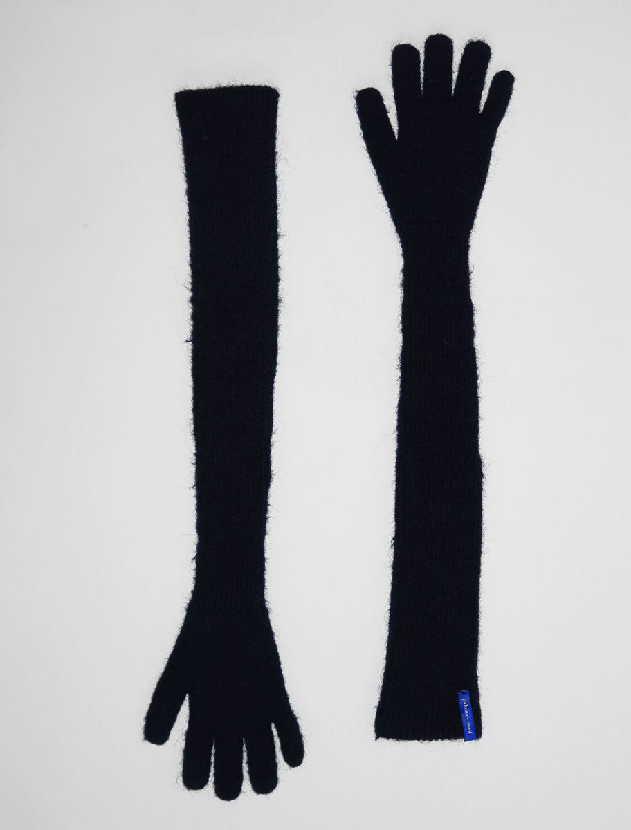Pan long knitted gloves navy