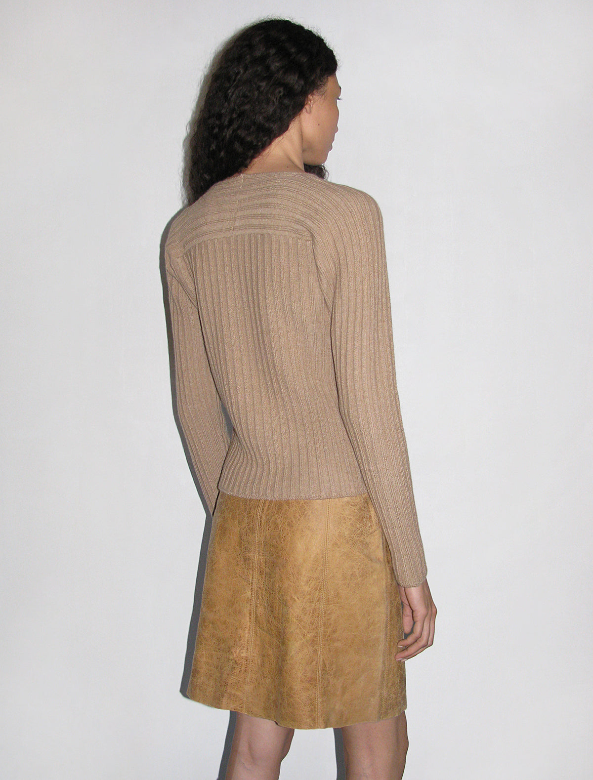 Georgette warm wool blend ribbed knit sweater