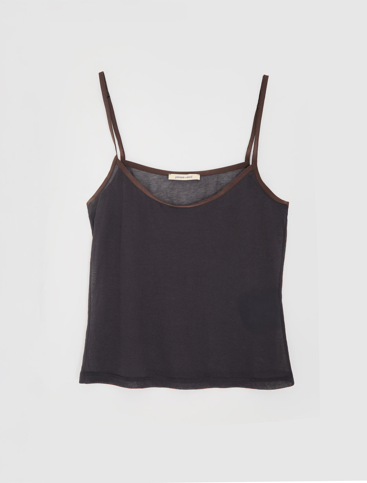 NASEM-Dark grey strappy top with lingerie-inspired details