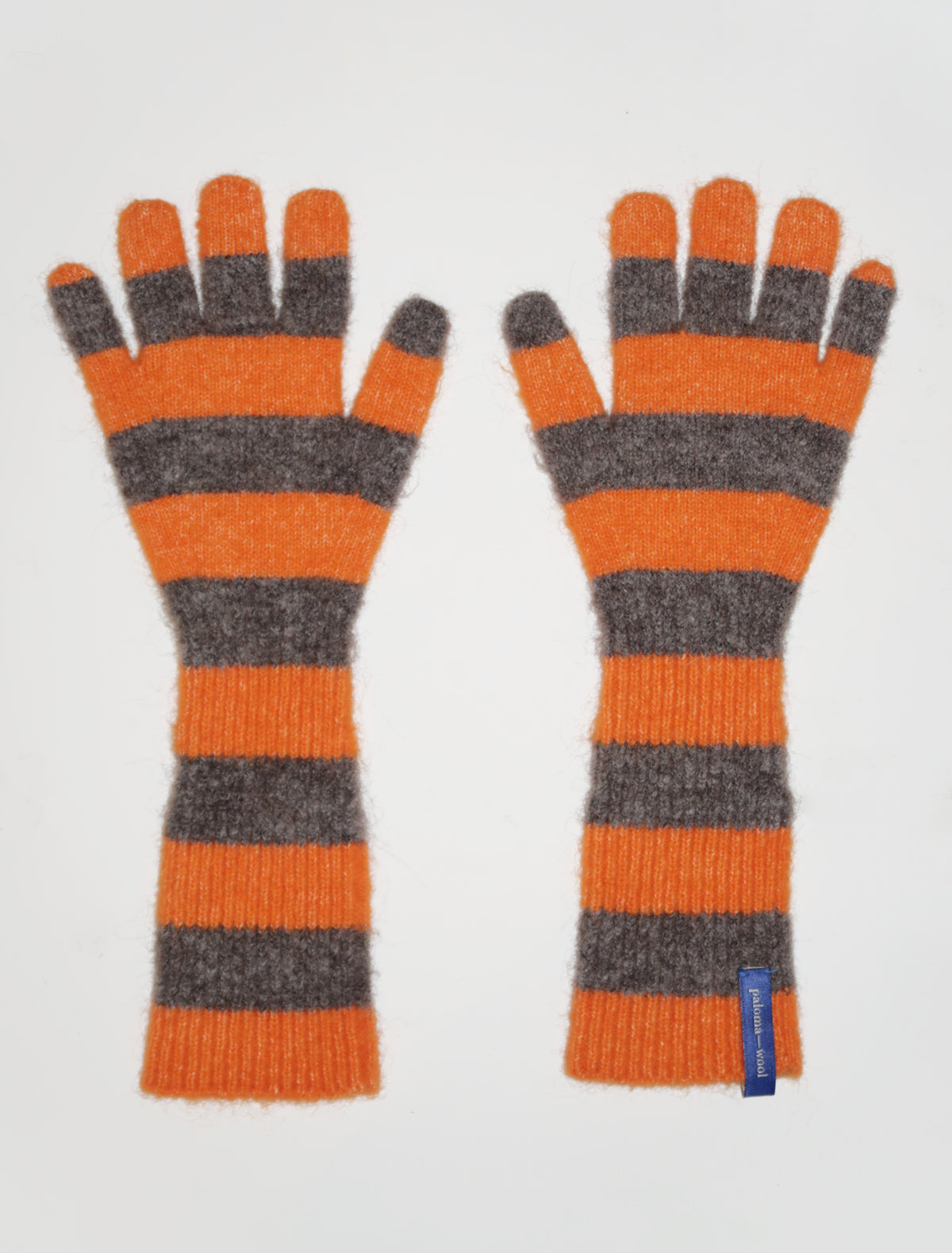 Patum long knitted bicolor gloves orange