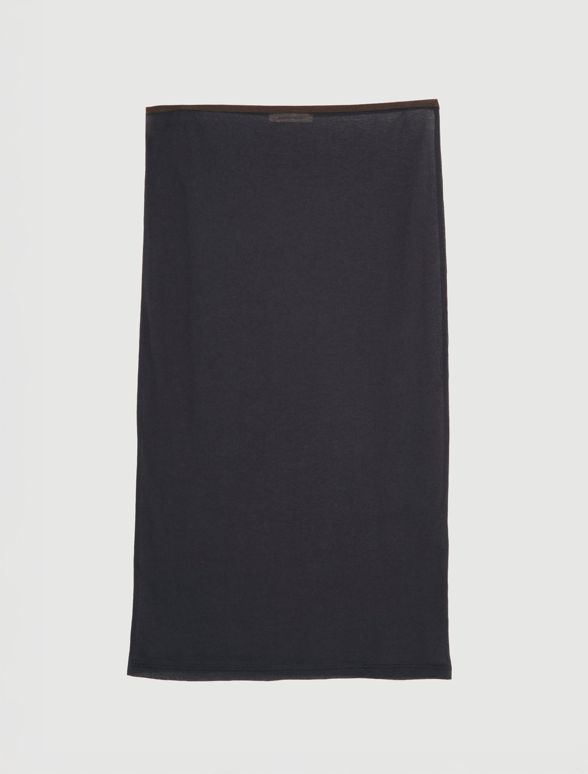 LONG TINA-Dark grey midi skirt with strap detailing along the top