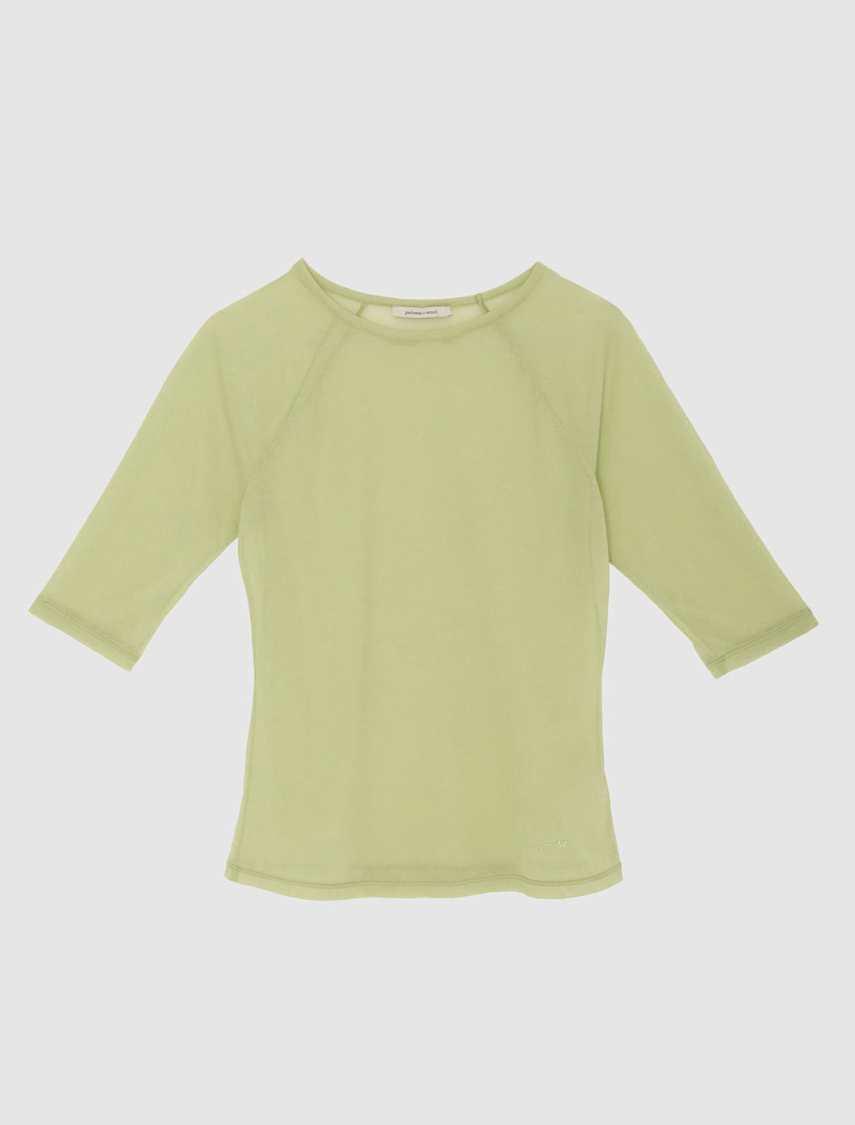 PIA-Soft green elbow-length top crafted from lightweight fabric