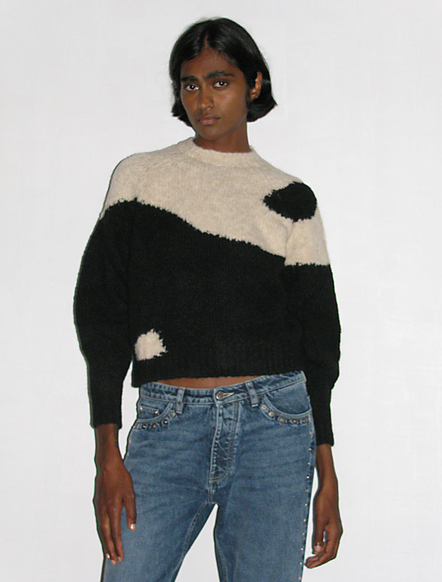 Super soft knitted sweater with Ying Yang intarsia by Paloma Wool