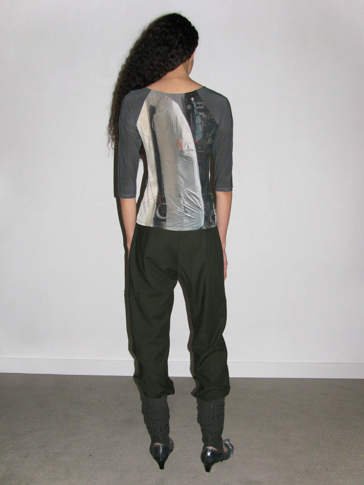 FELICE-3/4 sleeve, reversible top with digital car print