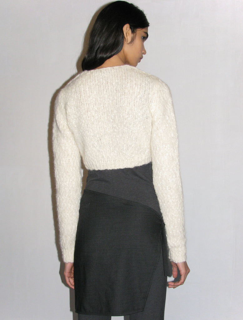 JOVITA-Cozy bolero in thick knit with hook and eye closure