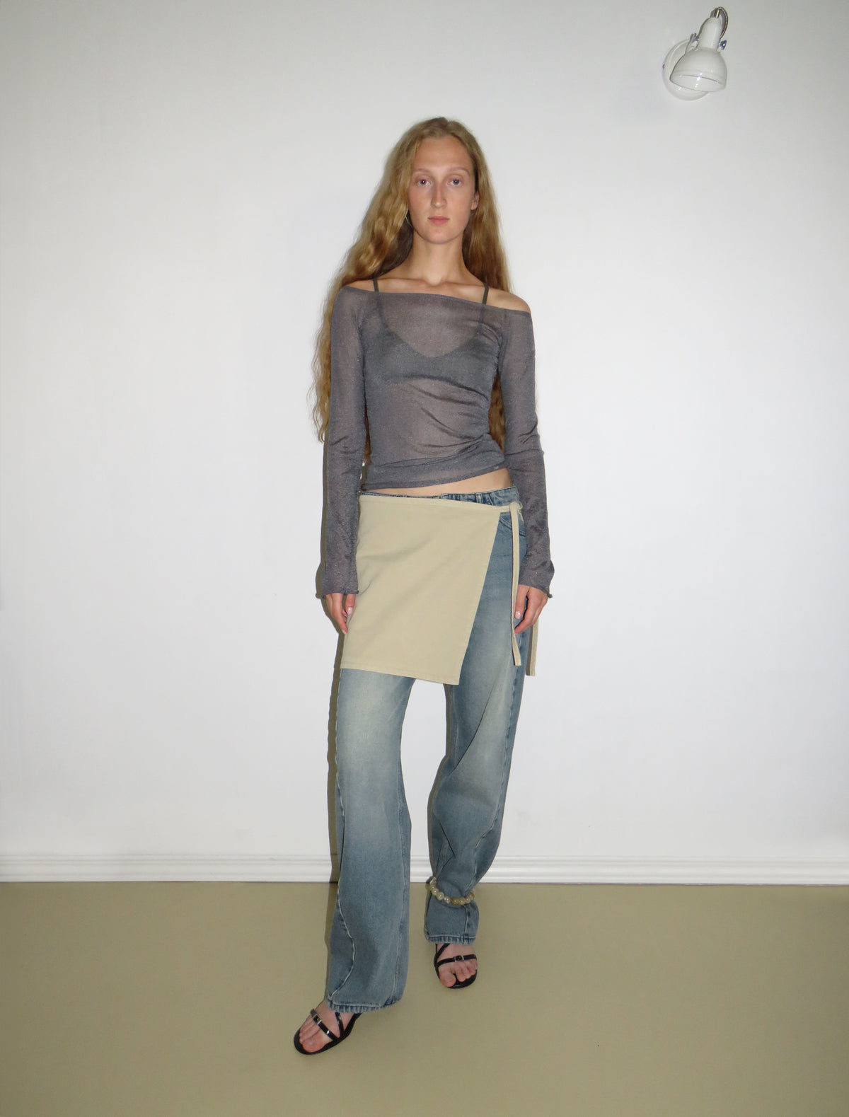 Kelly sheer top open neckline