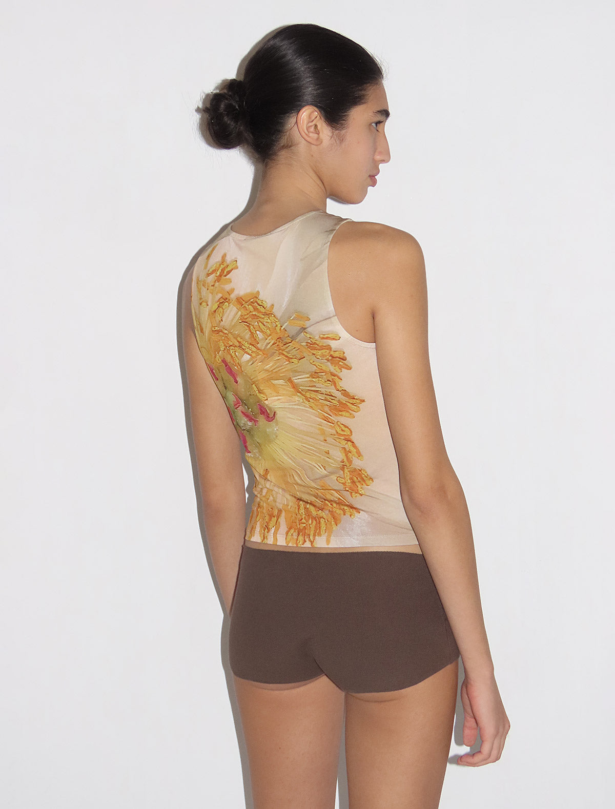 PEONIA-Slightly sheer fitted top with flower print – Paloma Wool
