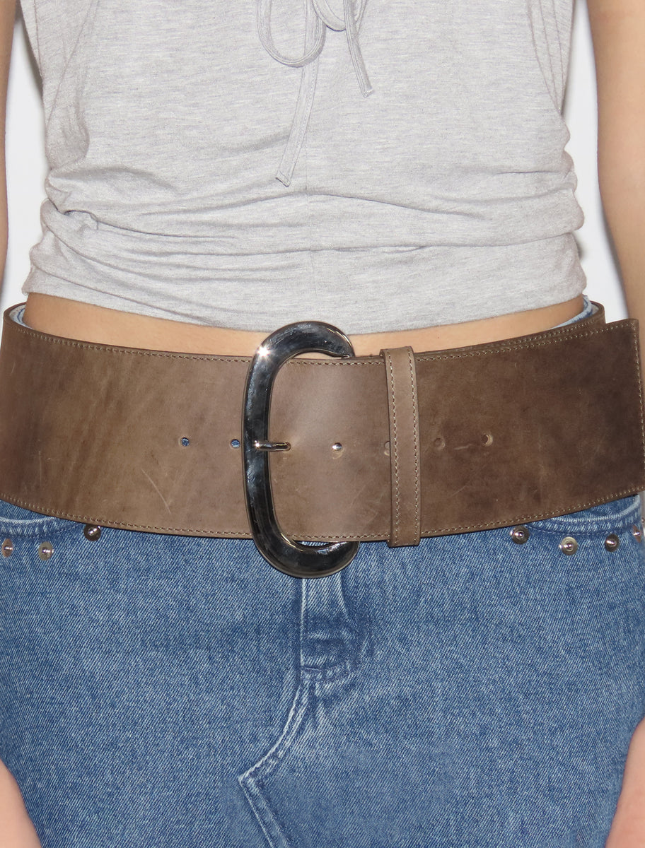 MORRIS-Brown fixed leather belt