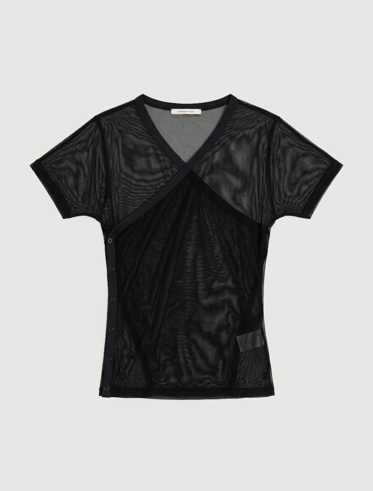 Olimpia crossed ranglan tulle top side snap closures black