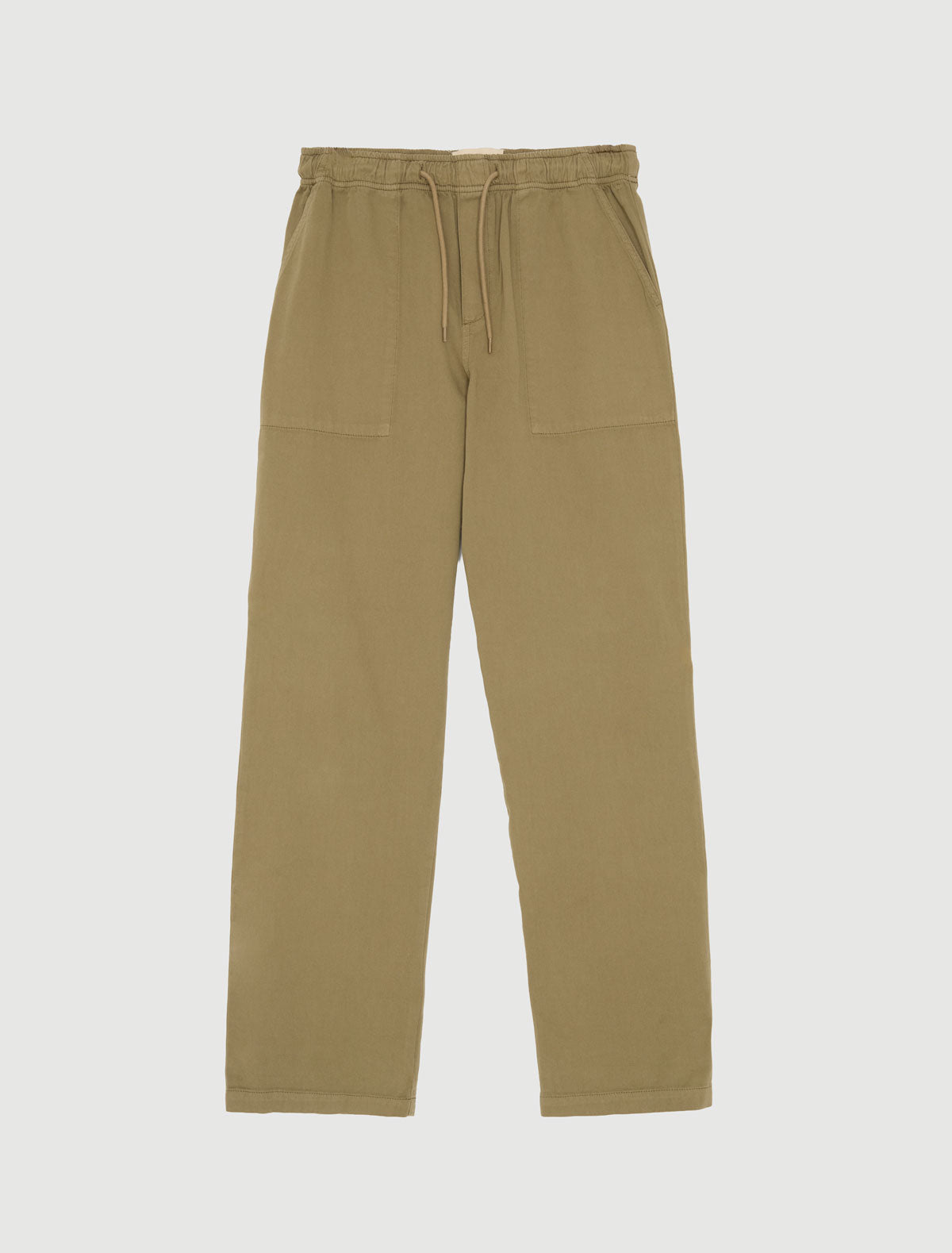 AMIGO-Khaki pants with an elasticated waistband and adjustable