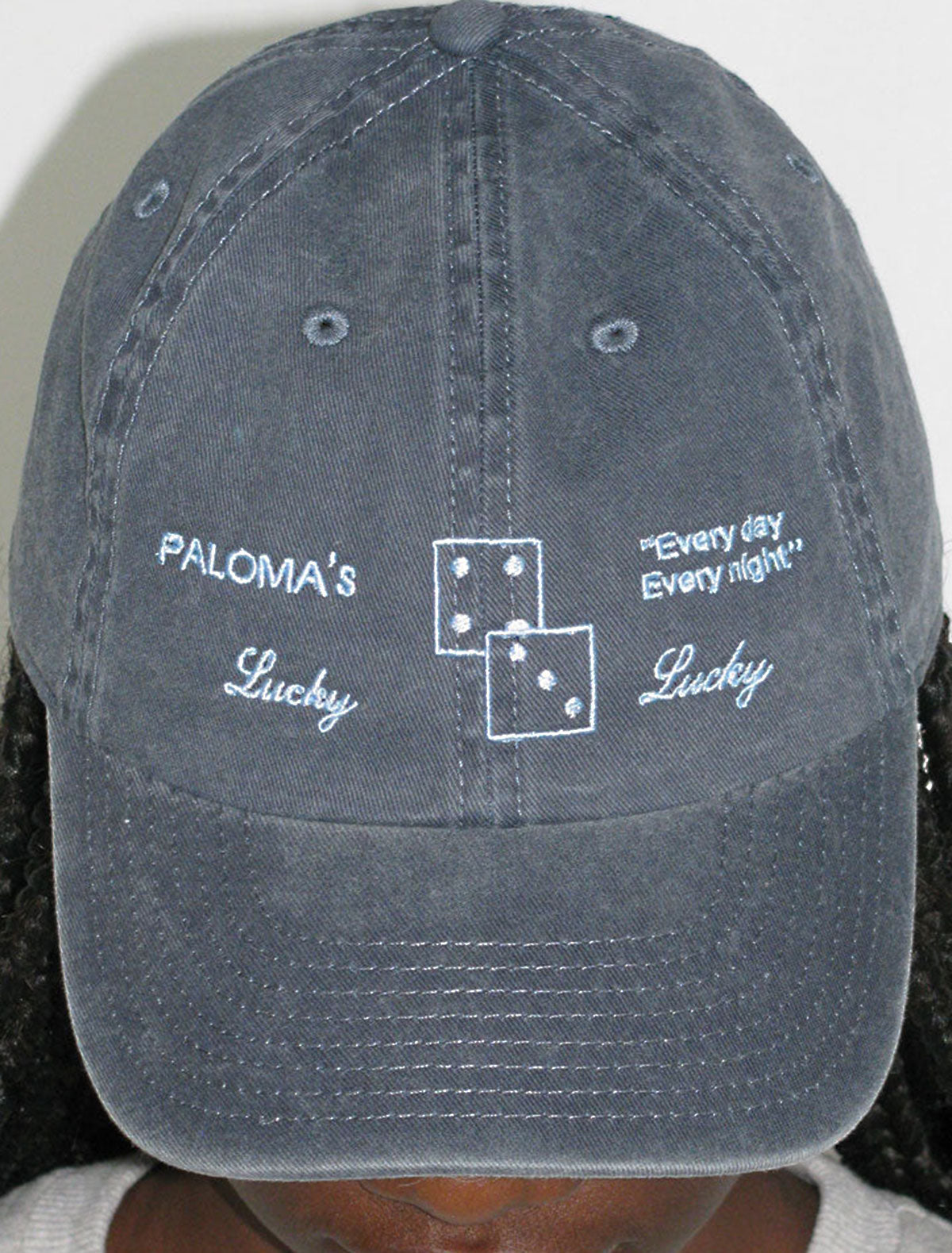 LUCKY-Baseball cap with 'Lucky' embroidery