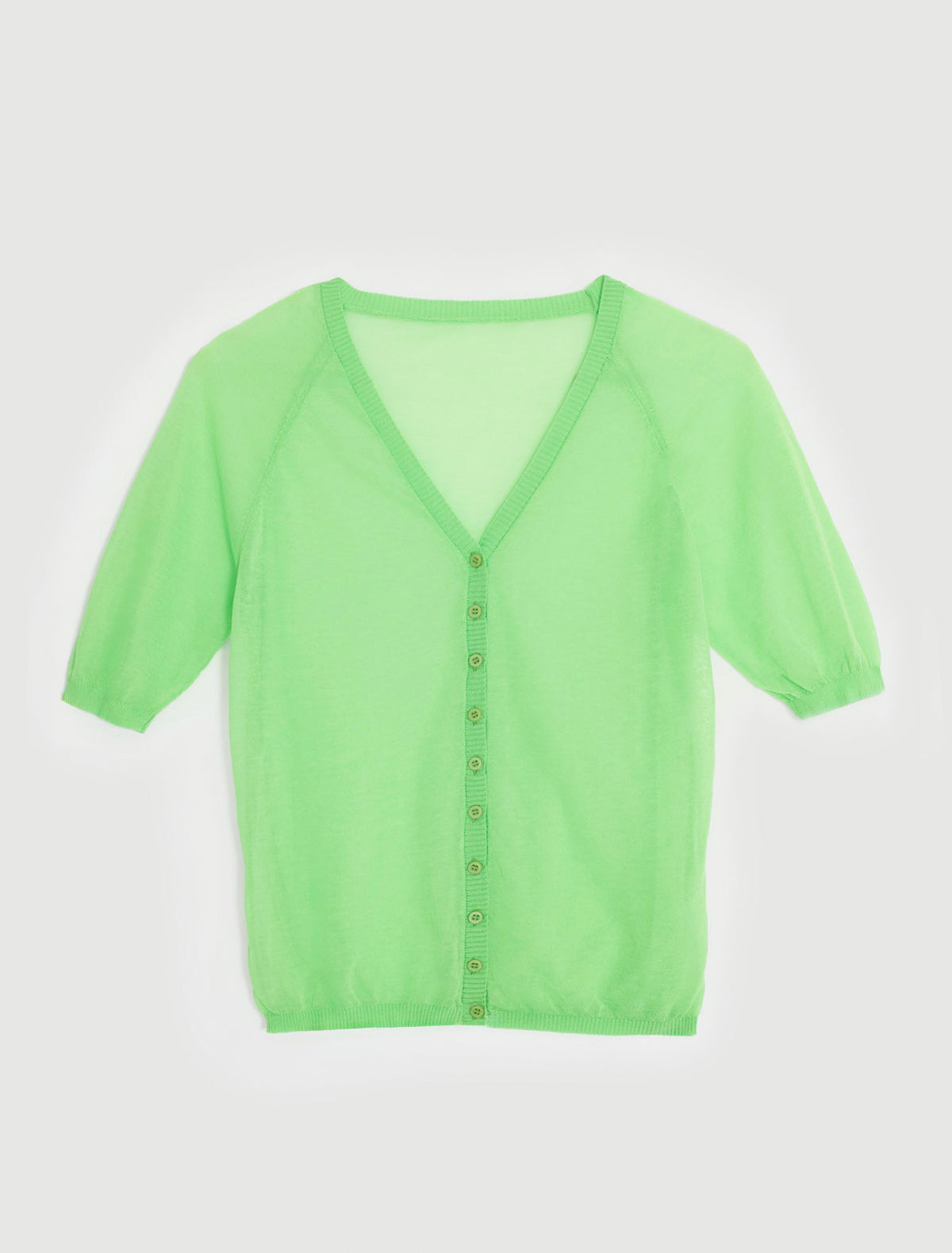 NICE-Green short-sleeve knit cardigan with a V-neckline – paloma wool
