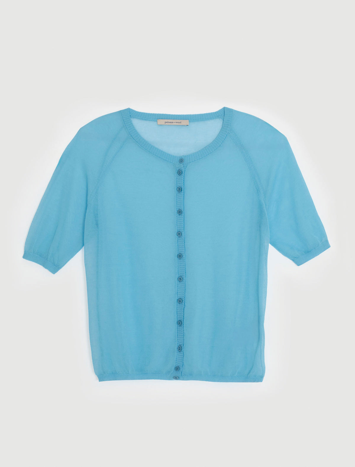 Patinela short sleeve knit cardigan blue