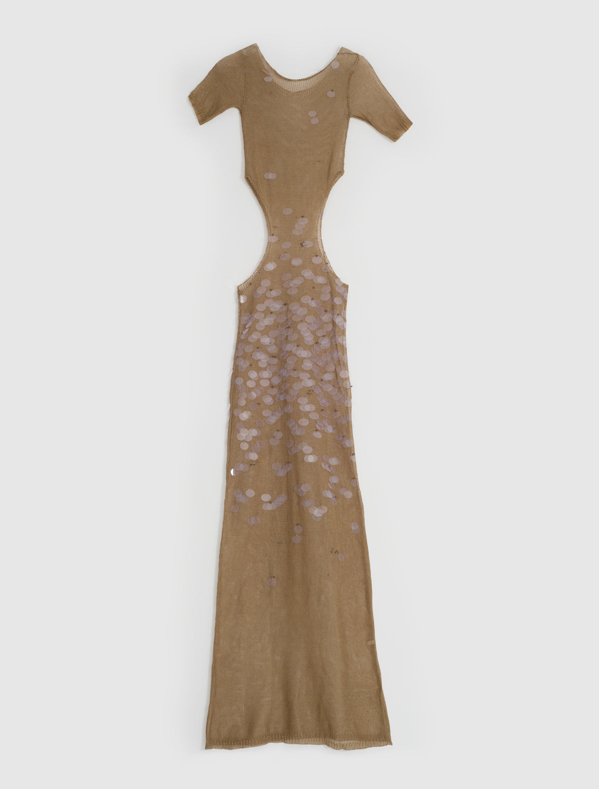 Emeline long triquini style dress short sleeves gradient sequin design