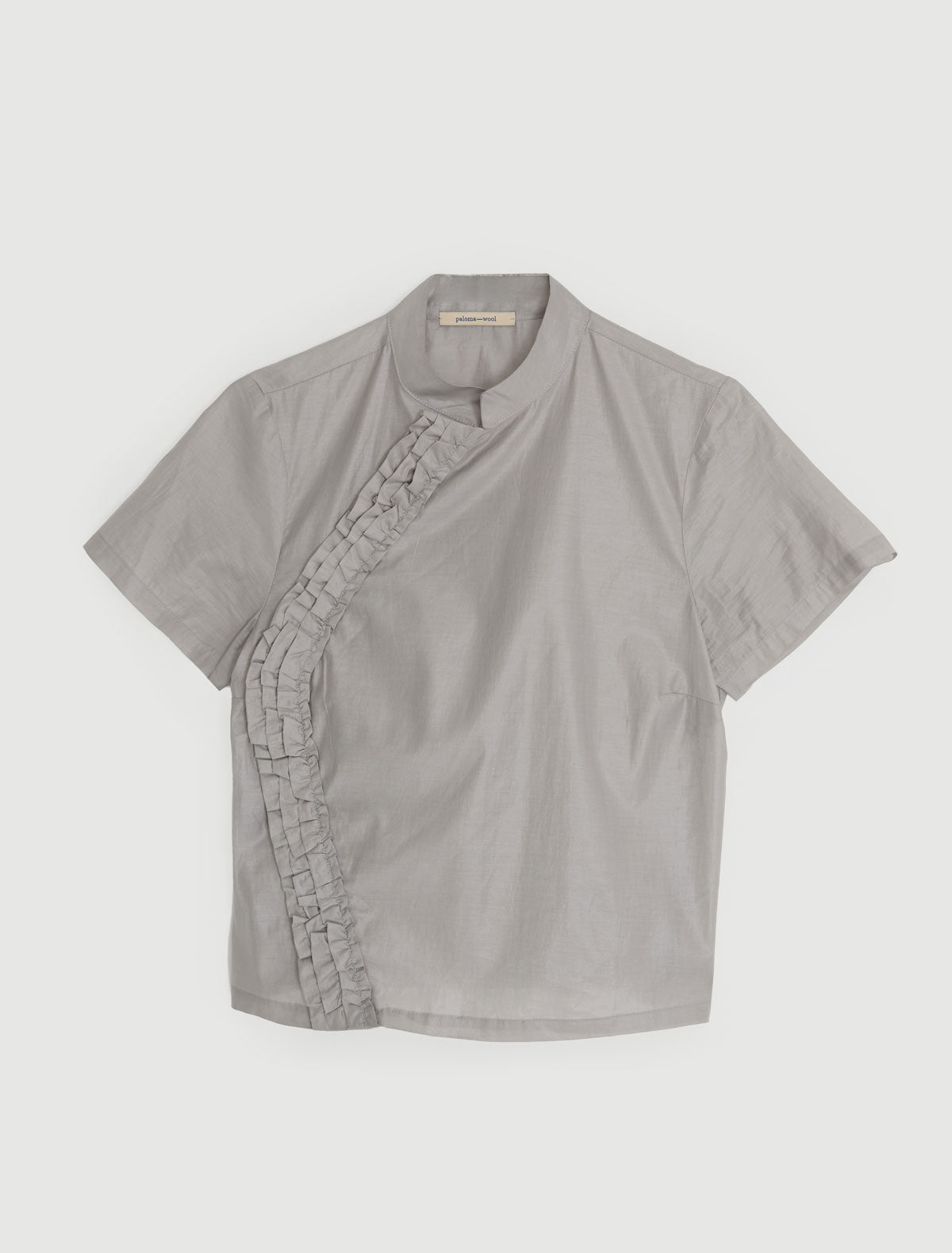 GASPAR-Grey short-sleeve top with a Mao-style collar – paloma wool
