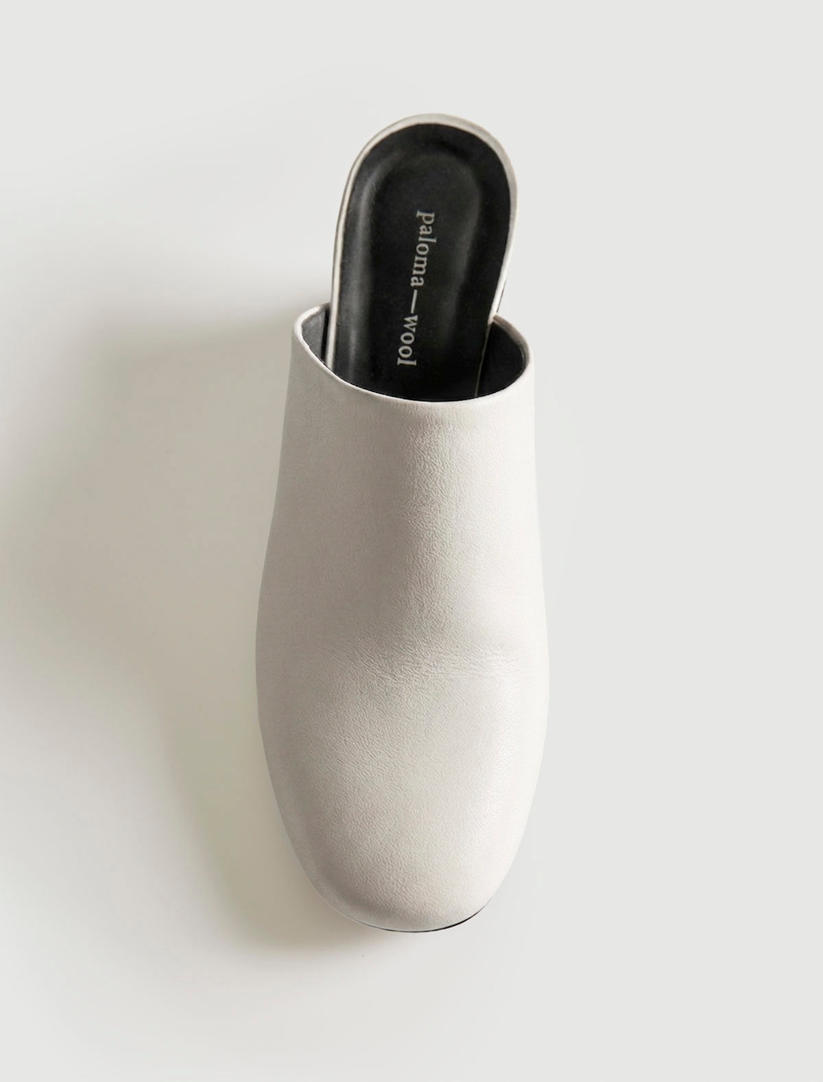 Jacinta curved 6 cm contrast wedge mule offwhite