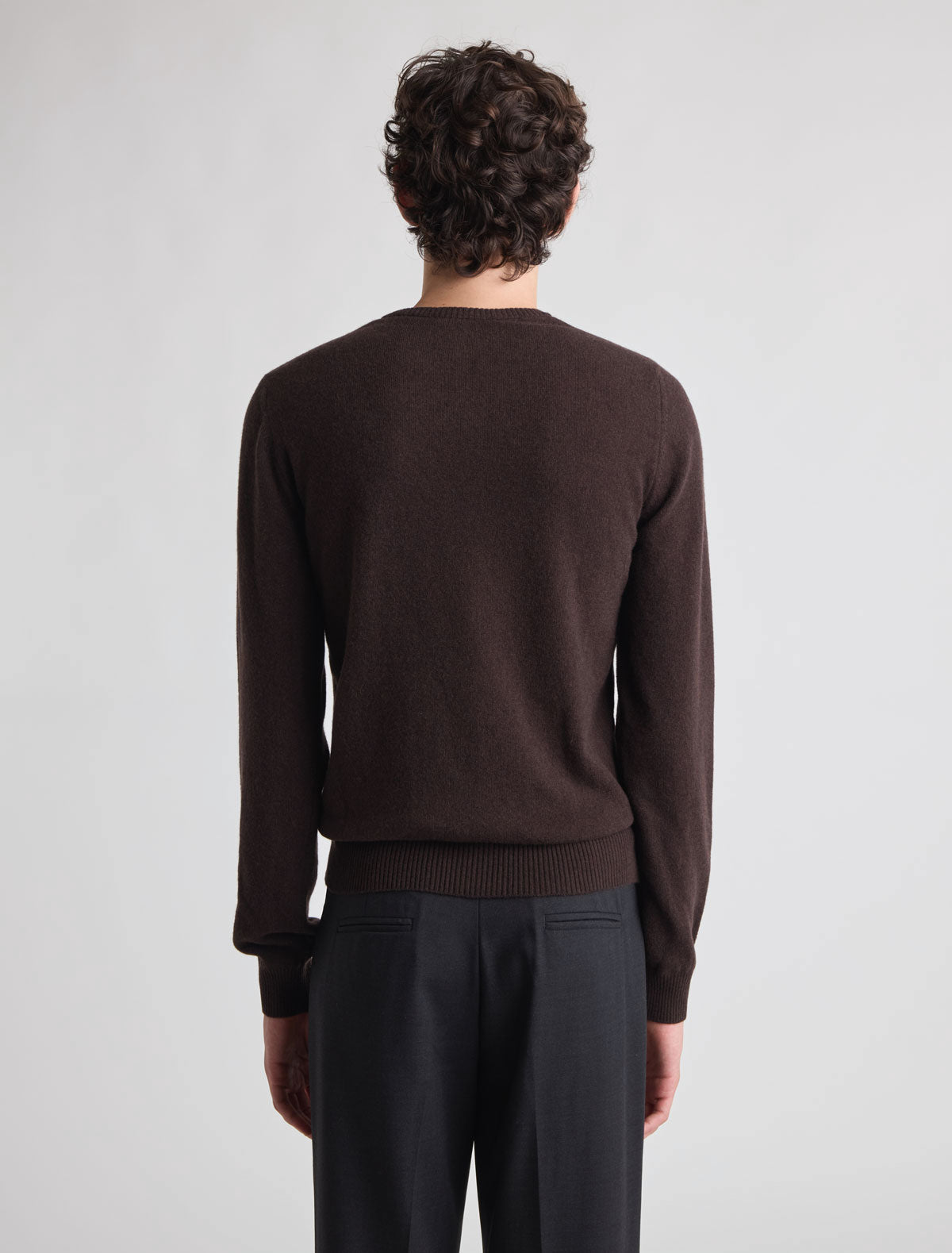 Escorial b men s knitted sweater button placket multiple buttons brown