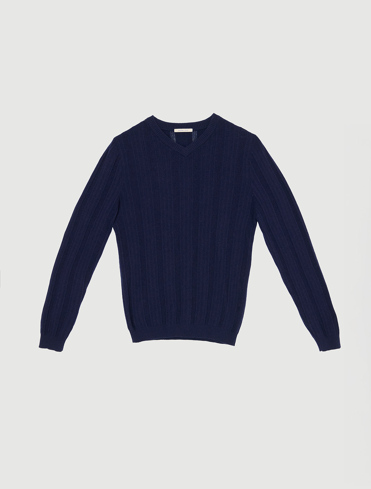 Clot b men s v neck knitted sweater openwork detailing ribbed texture navy