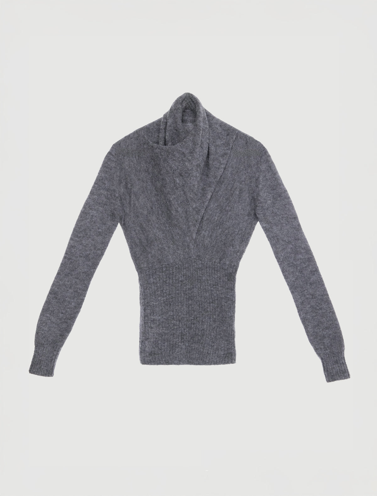 Fico high neck sweater twisted collar grey