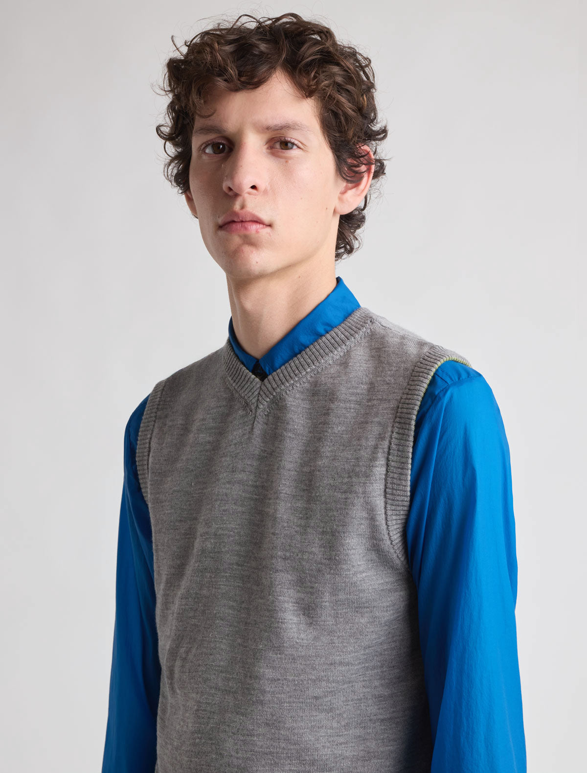 Emilia v neck knitted vest grey